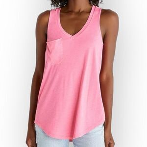 Z Supply ZT165135 NWT Women’s The Pocket‎ Racer Tank in Flamingo- size S